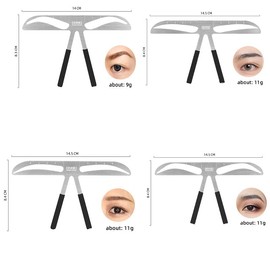 AIMALL Brow Stencil Shaper Tattoo Eyebrow Kit Ruler 3D Balance Template Makeup Tool for Makeup Artists and Beginners
