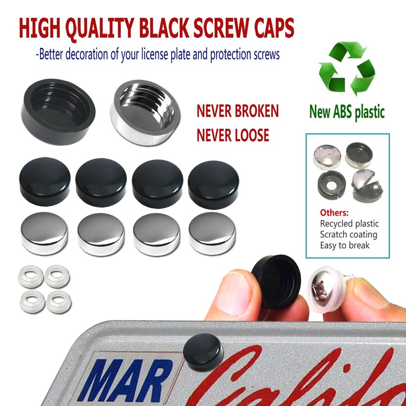 Aootf License Plate Screws- Anti Theft Car Plate Screws Bolts,