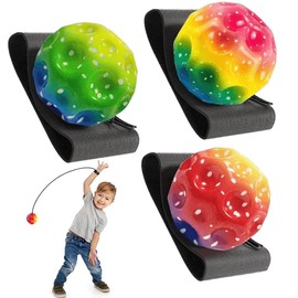 ZEPIQOR Pack of 3 Moon Ball, High Jumps Rubber Ball, Space Ball, Moonball, Planet Bouncing Balls, 7 cm Bounce Ball Bouncing Ball for Children, High Bounce Hole Ball, Moon Ball, Lava Ball