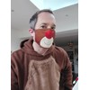 Rudolph face mask! Smiled red nosed reindeer adjustable mask with