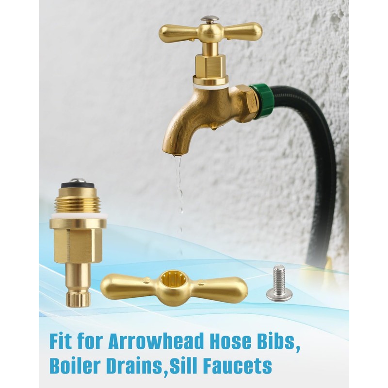 PK1100 Brass Globe Valve Stem and Bonnet Kit with Handle