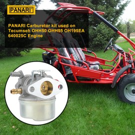 Panari OHH60 OHH55 Carburetor Kit for Tecumesh 6.5HP 5.5HP 5HP OH195EA OHH65 OHH50 OHH55 OHH60 Engine Lawn Mower Carburetor Parts Replace 640004 640025 640014 640017 Tecumesh Carb