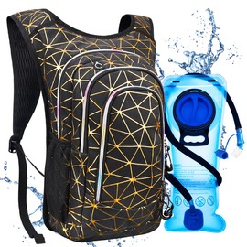Niggeey Hydration Backpack, Festival Rave Hydration Pack, Water Backpack with 2L Hydration Bladder, Rave Backpack Hydration Pack Hydropack Hydro for Hiking, Biking, Festivals, Raves