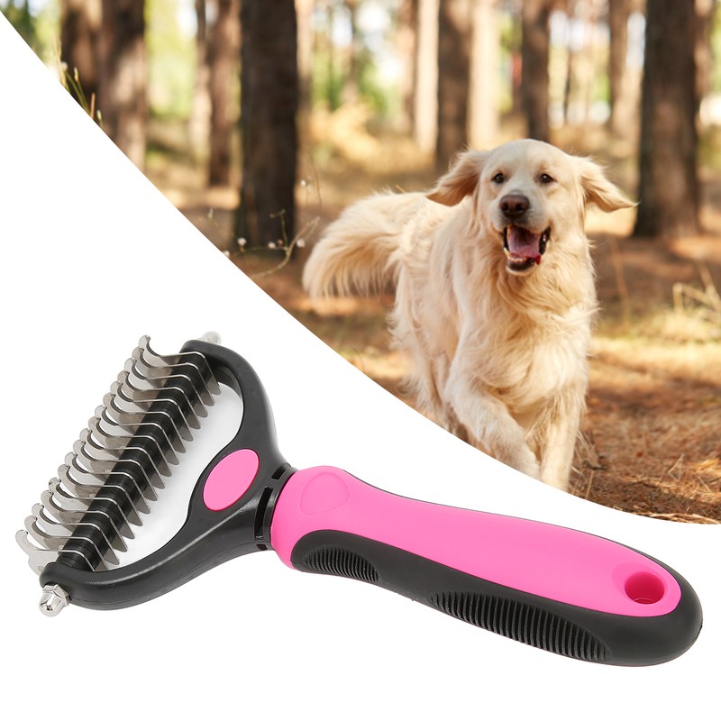 Pet Undercoat Rake Double Sided Knots Removal Grooming Massage Dog
