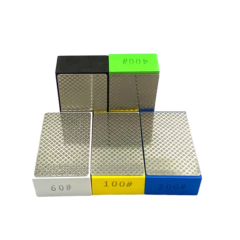 Yuejizhe 5 Pcs Diamond Grinding Blocks 60#/100#/200#/400#/600# Diamond Polishing Pads