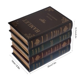 Tissting Vintage dummy book 16 x 20 x 14 cm (6.3 x 7.9 x 5.5 inches) storage box - decorative false book box for desk, shelf and living room, ideal as a jewellery and treasure chest