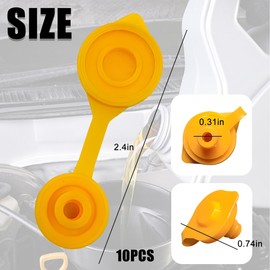 Zpana 10PCS Car Gas Can Vent Cap, Flexible Vehicle Fuel Jug Vent Plug Replacement Cover, Automotive Pour Nozzle Gasket Stopper Collar Accessories, Universal for SUV Sedan Truck (Yellow)