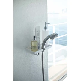 Yamazaki Industries Shower Holder Tray, White, Approx. W 8.7 x D 4.1 x H 3.3 inches (22 x 10.5 x 8.5 cm), Mist 7853