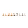 200 Set Chicago Screws 0.3x0.2in Pure Copper Glossy Durable Round