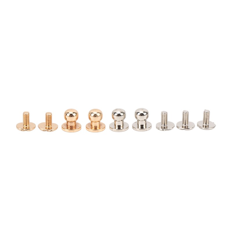 200 Set Chicago Screws 0.3x0.2in Pure Copper Glossy Durable Round