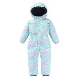 M2C Girls Floral One Piece Overall Snowsuit Winter Warm Ski Suit Galaxy 7 Years