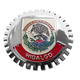 Generic Hidalgo Mexico Grill Badge Mexican Emblem for Trucks and Cars, Stainless Steel