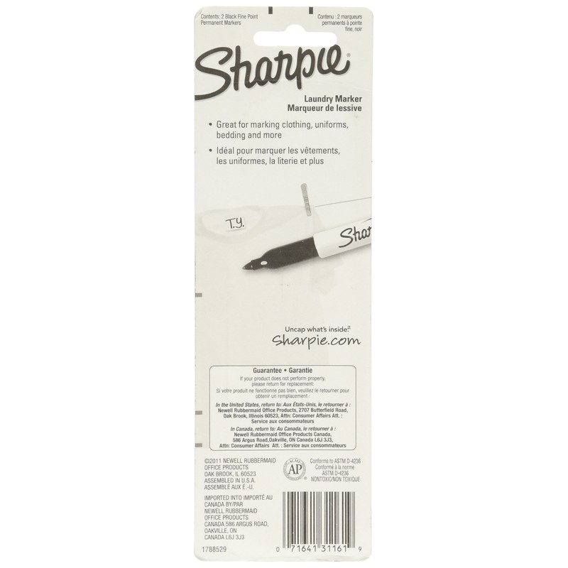 Sharpie Rub-a Dub Laundry Markers Black, 2pk