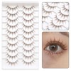 10 Pairs Brown False Eyelashes Clear Band Cartoon False Eyelashes