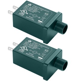 Replacement Yard Inflatable Adapter Power Supply Adaptor - 12V 1.0A 2Pcs - Inflatable Plug Replacement Class 2 Power Supply - Green - for Christmas Tree Light/Thanksgiving Yard Blow Up Decorations