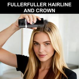 Hair Thickening Powder Dark Brown - Instant Root Cover Up & Hair Volume Powder for Thinning Hair - Natural Looking Hairline Filler & Bald Spot Concealer - Matte Hair Styling Powder for Men & Women