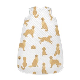 vvfelixl Golden Retriever Dogs Adult Goldies and Puppy Set Baby Wearable Blanket,Swaddle Transition Sleeping Bag for Infant,Sleep Sack for Newborn Baby,Sleep Suit for Toddler 6-12M