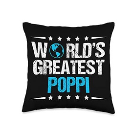 Gifts For Poppi World's Greatest Poppi Throw Pillow, 16x16, Multicolor