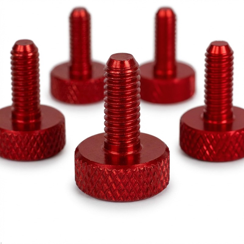 PrecisionGeek® M6 × 10 mm Thumb Screws – Red Anodised