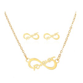 FFWTPY Jewellery Sets for Women Girls Forever Infinity Symbol Necklace Earrings Jewellery Set Gifts for Christmas Valentine's Day Mother's Day, Alloy Steel