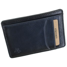 VISCONTI Atelier Collection Madison Leather Card Holder RFID Blocking AT67 Burnished Blue