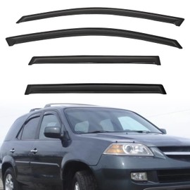 PLDDE 4pcs Out Channel Smoke Tint Rain Guard compatible with 2007-2013 MDX Tape-On Vent Deflector Window Visors Car Accessories