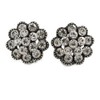 Vintage Inspired Clear Crystal Flower Clip On Earrings 20mm