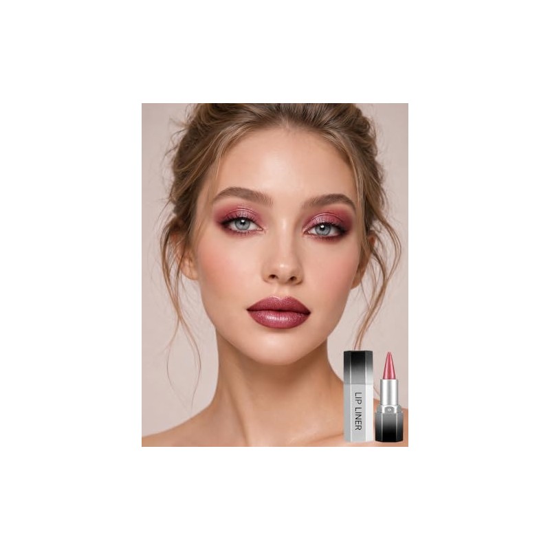 Erinde 2PCS Delineadores de Labios con Brillo, Fáciles de Aplicar,