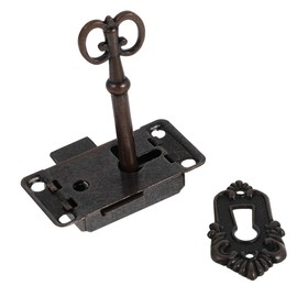OATIPHO Antique Cabinet Locks with Keys, 2 Sets Furniture Locks with Keys, Antique Cabinet Locks, Retro Cabinet Drawer Lock Case, Brass Plated Non-Mortise Cabinet Lock for Office Desk/Box/Cabinet