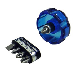 ANEX Screwdriver, Replaceable Type, Starby Wide Handle, Set of 5 Bits No. 62
