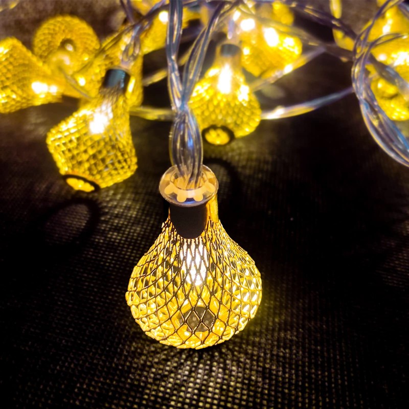 Moroccan Lantern String Lights Battery Powered 10Ft Fairy Lantern Lights