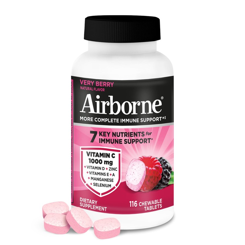 Airborne Vitamin C 1000mg (per Serving) - Very Berry Chewable