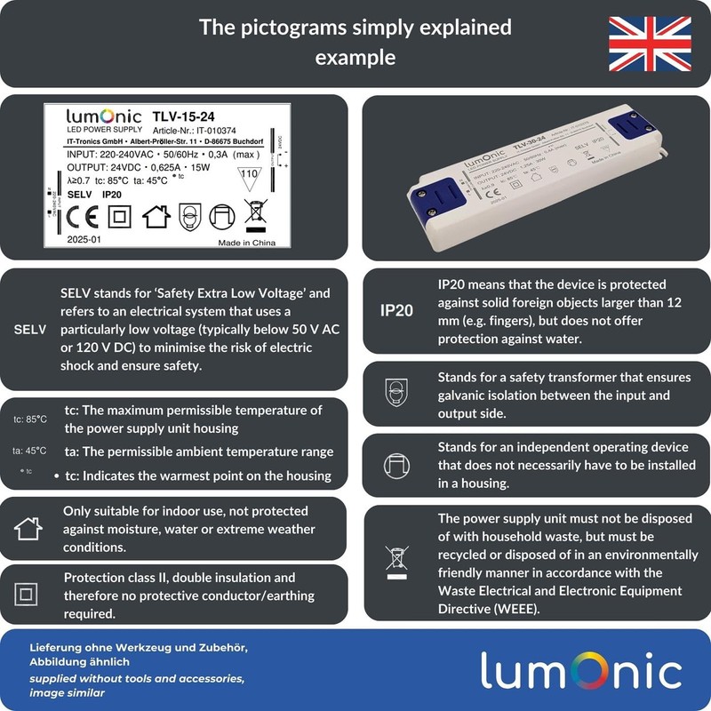 Lumonic I LED Transformer TLV-60-12 I 12V 60W I Input