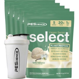 PEScience Select Vegan Protein Powder, Plant Based Protein Powder, Amazing Taste, Smooth Texture, Pea and Brown Rice Blend, Dairy Free, Lactose Free, Gluten Free – 5 Flavor Variety Pack, 25 Servings