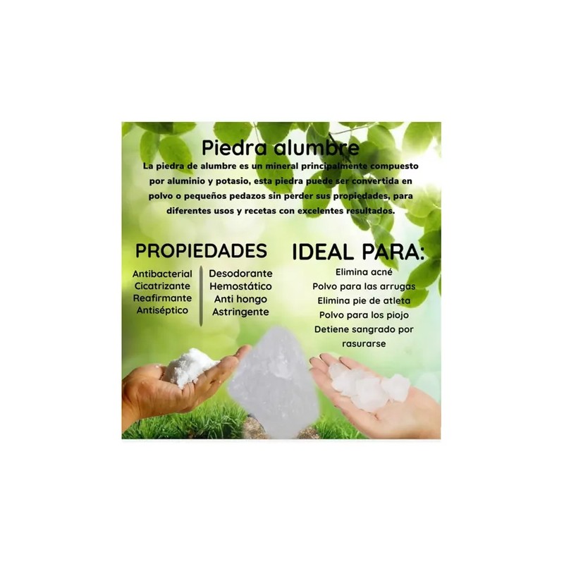 Piedra Alumbre Potasio Natural 500g