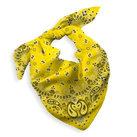 Pañuelo de embalaje de regalo para hombres y mujeres, 100% algodón, cachemira, 22 x 22 pulgadas, 1 paquete, pañuelo grande de pañuelo vaquero, Amarillo, Large