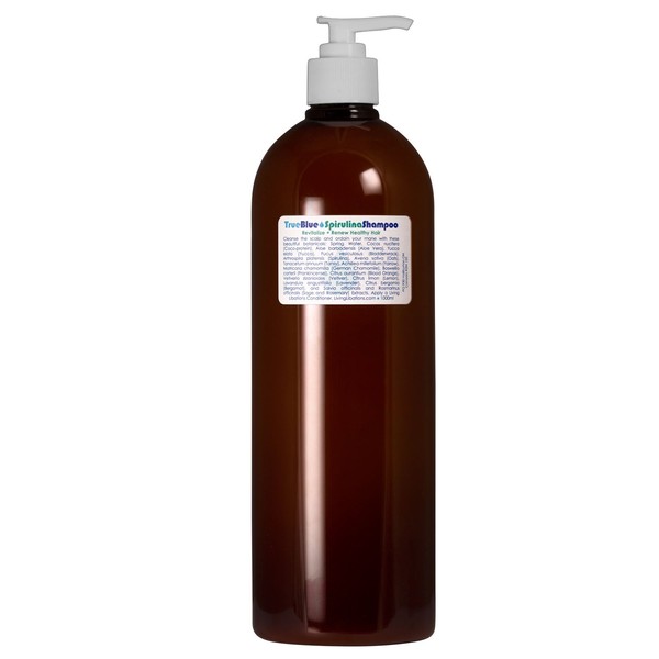 Living Libations True Blue Spirulina Shampoo - Professional Size, 1000ml Plastic Bottle