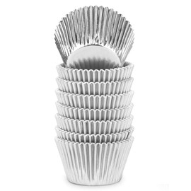 Gifbera Silver Foil Jumbo Cupcake Liners Metallic Muffin Baking Cups, 160-Count