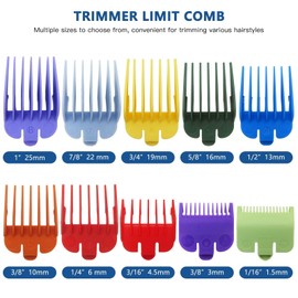 WELURE Color-Coded Hair Clipper Attachments - 10-Size Kit Fit for W-a-h-l Clippers - Includes 1.8" x 1.5" Blade Compatible Guides