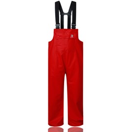 RainRider Rain Pants for Men Women Waterproof Rain Gear Bib Overalls Trousers for Fishing Hunting(Red,Small)