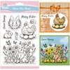 GLOBLELAND Easter Rabbit Clear Stamps for Card Making Easter Chicken
