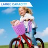 Fouvin Children's Bicycle Basket, Braided, Front, Removable, with Bells, Streamers,