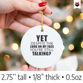 22Feels Sarcastic Christmas Ornament Funny Pendant Humor Jokes Xmas Tree Decoration Circle Shape