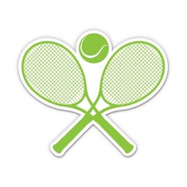 Tennis Rackets - 12" Vinyl Sticker Waterproof Decal