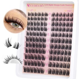 EYDEVRO Manga Lash Clusters Wispy Eyelash Clusters Anime Cluster Eyelash Extensions Natural DIY Lash Extensions Eyelash Extensions CD Curl Cat Eye Individual Lashes