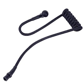 Pdflie Braided Knitted Woven Fabric Fiber Coil Tube Replacement for Walkie Talkie Radio Acoustic Earpiece Headset (Pure Black Wired)