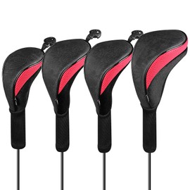 Golf Head Covers Woods Driver Fairway Hybrid 4 Sets Long Neck Headcovers 1 3 5 X Interchangeable Number Tag Fit All 460CC Clubs