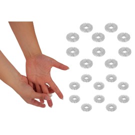 CHI-ENTERPRISE - Premium Massagering Set für den Finger | Antistress Ring | Akupressur Ring - Anxiety Ring | Inhalt: 10x Antistress Ring (10x silber/klein, 10x silber/groß)
