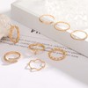Honsny 14K Gold Plated Stacking Rings Set for Women, Stackable