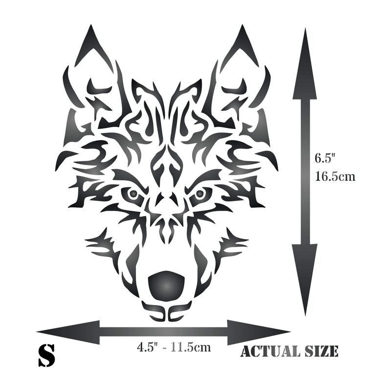 Wolf Stencil - 11.5 x 15 cm (S) - Reusable